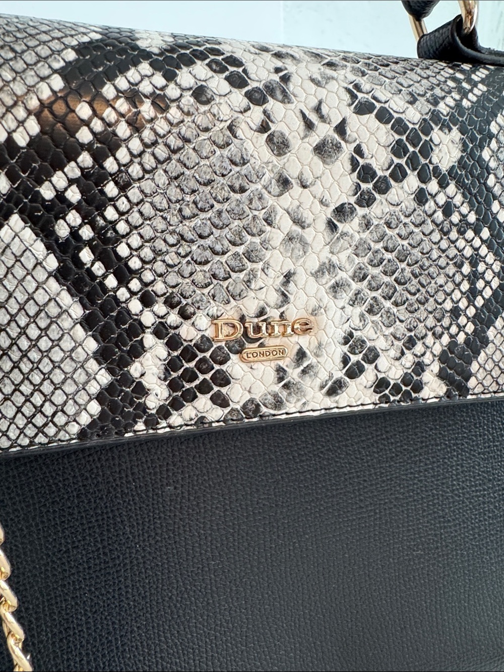 Dune London Snakeskin Embossed Top Handle Satchel - Picture 2 of 14